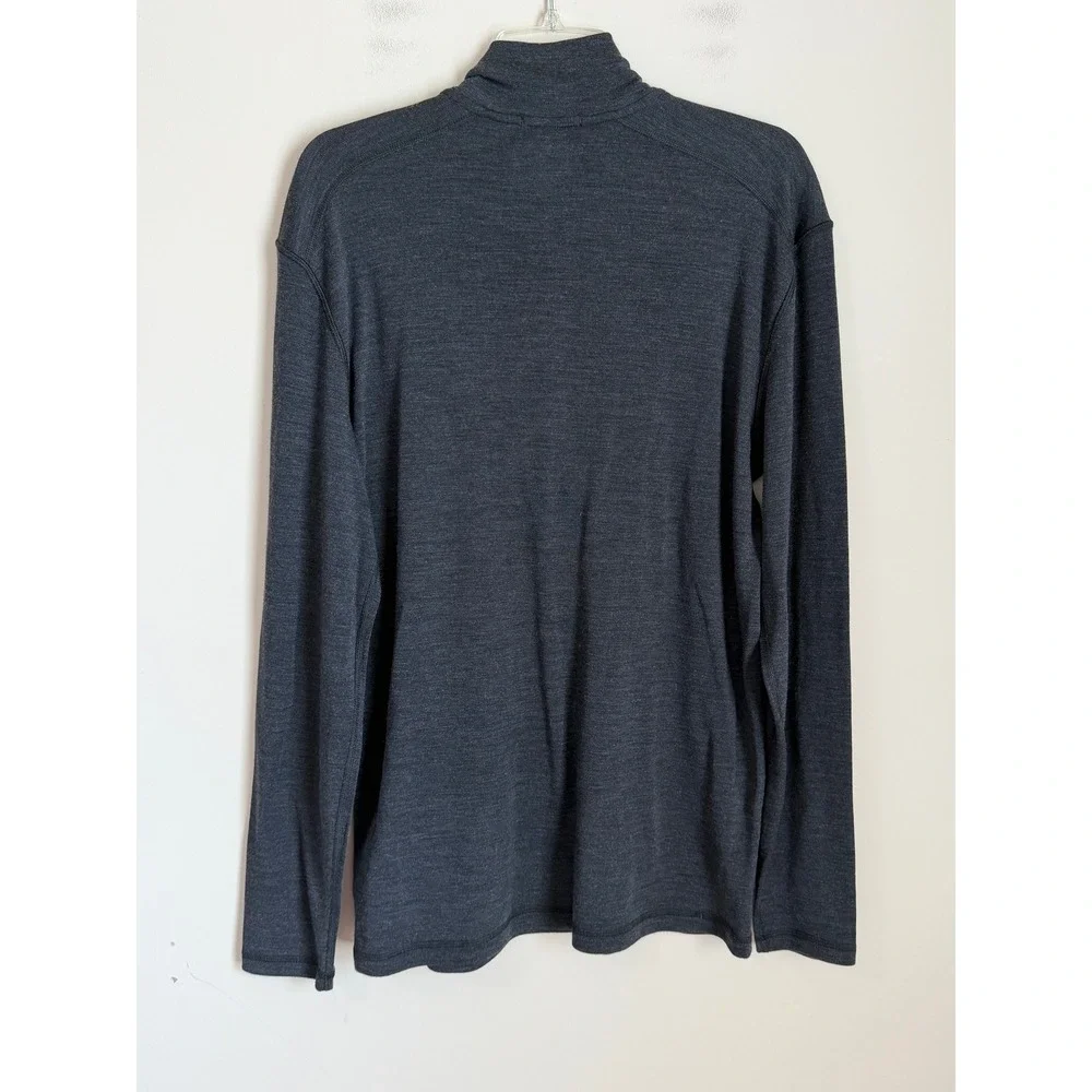 Smartwool Quarter Zip Pullover Base layer Men Large Charcoal Merino Wool